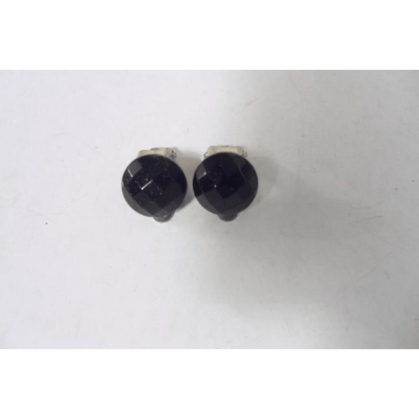 Vintage clips örhängen med svarta fasettslipade kristaller Ø10mm