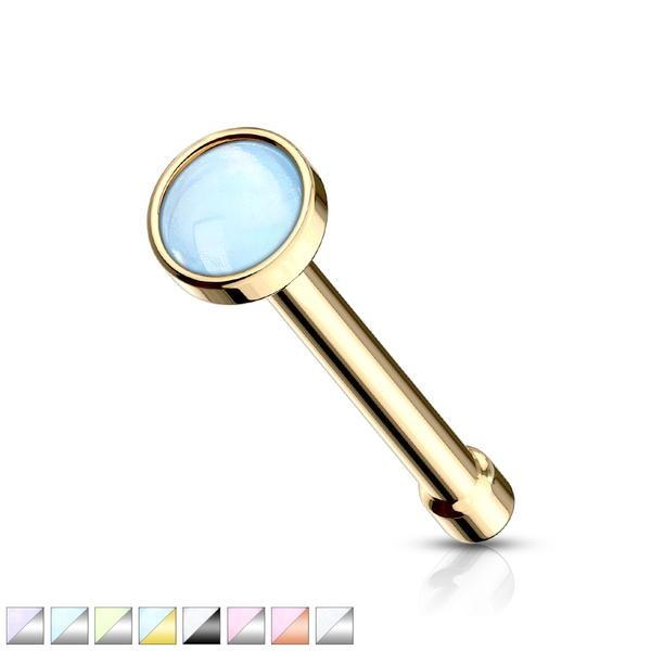 1 Näspiercing i 316 Kirurgiskt stål med "Glow in the dark" sten 1 Stål/Ametist