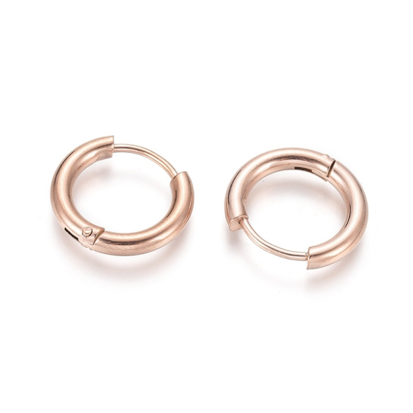 1Par 12-13 mm  Hoops örhängen i Guldpläterad 316L stål