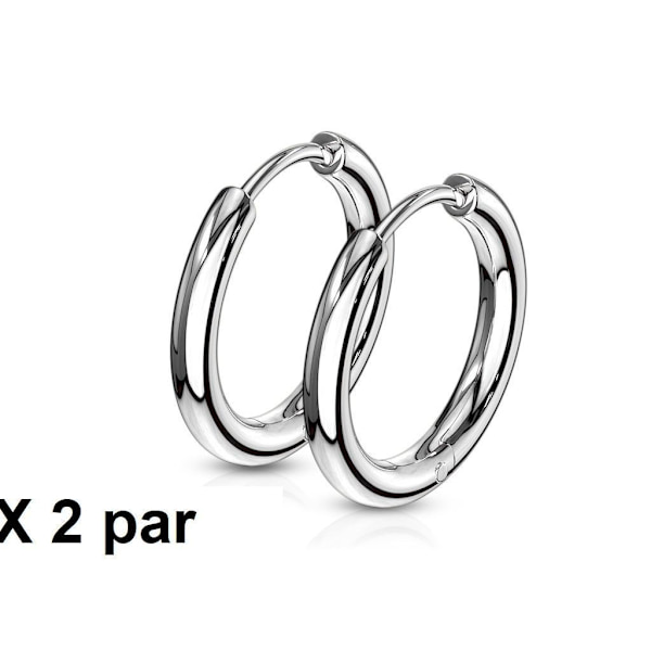 Obs! 2 Par 8 mm innerdiameter Hoops örhängen i kirurgiskt stål