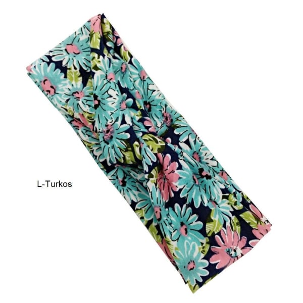 Håndsydd Floral Stretch-hodebånd (9 fargevalg) B-Rosa