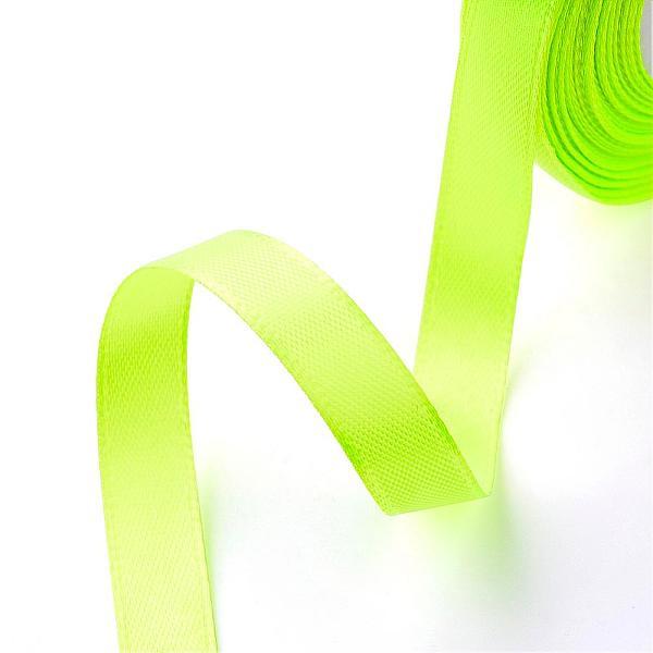 1 Rulle (25yard=22,89 mt.) Grön/gul neon satinband 12 mm. bred