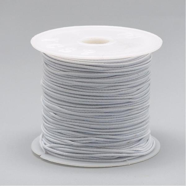Rull ca 20 mt. Hvit nylonkledd elastisk tråd 1,0 mm.
