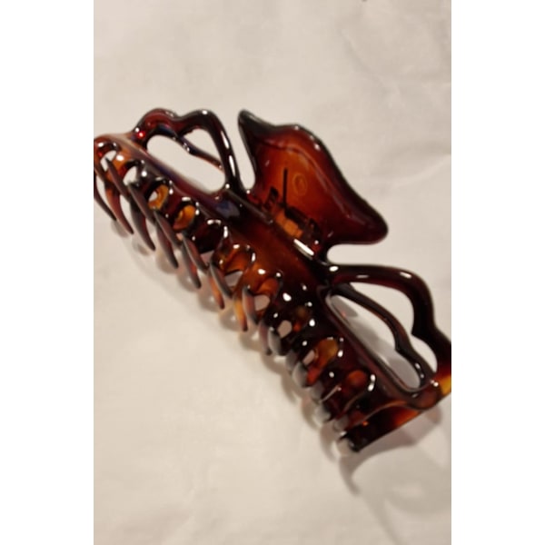 REA____1 st. Extra Stor Amberfärgad Hårklämma 15x5 cm.