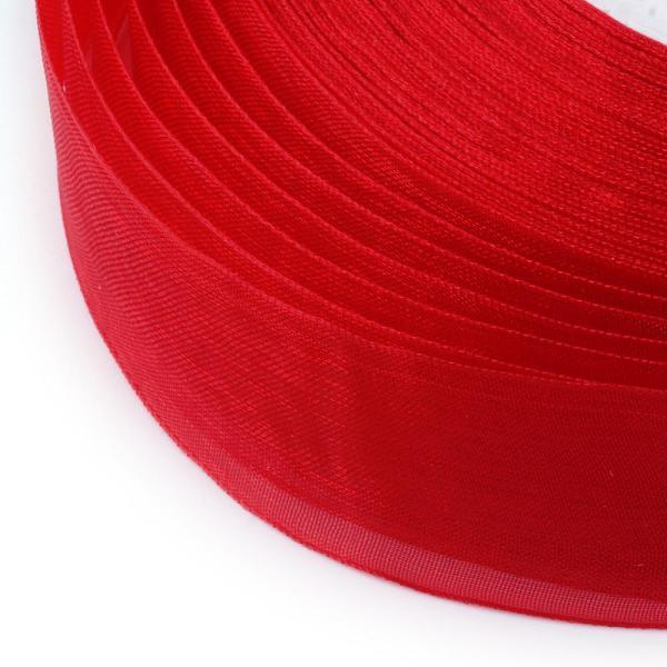 1 Rulle (50yard=45,78 mt.) Röd organza band 30 mm. bred