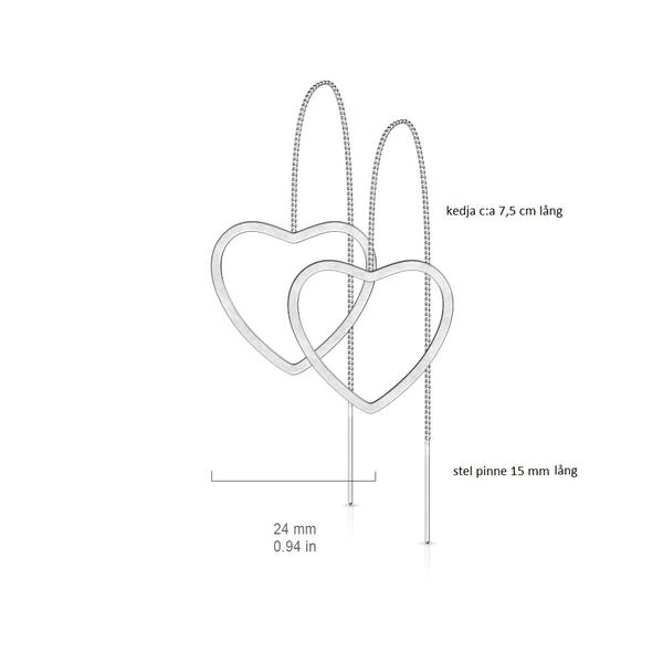 1Par Hjärtformade  Örhängen i IP-Pläterad 316L kirurgiskt stål 3 Stål