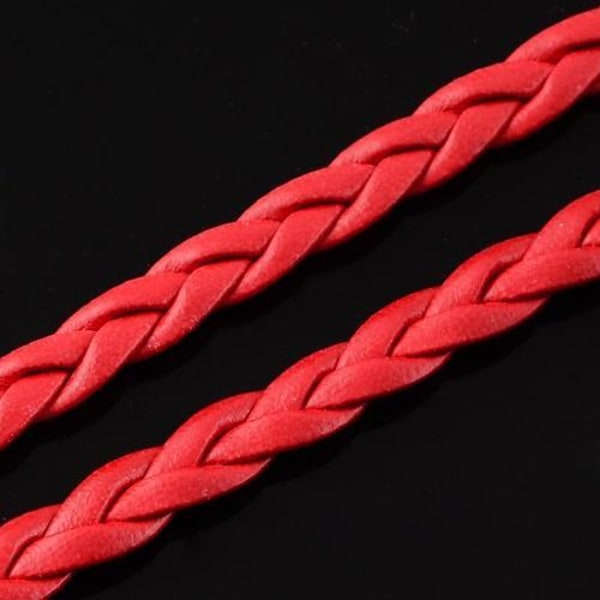 10 mt Fiskben Handflätad Röd PU-läder (konstläder) Red