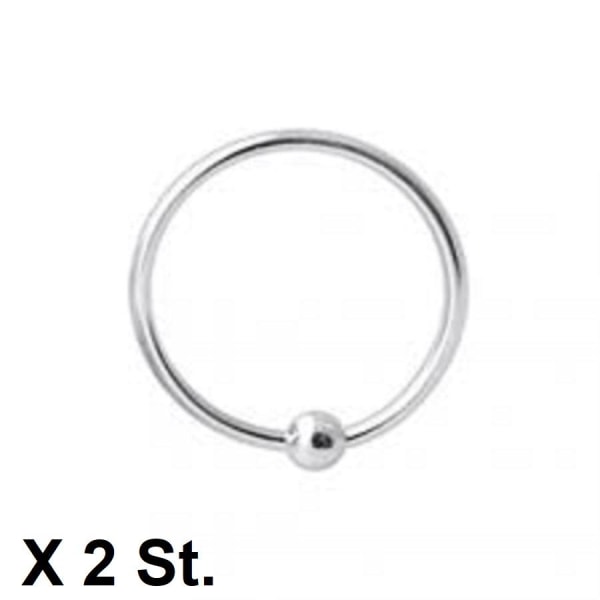 8 mm.Piercing ring i 925 Sterling Sølv med kugle 0,8x8mm-S