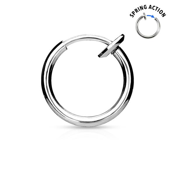 Clip On Titanium pläterad ring för näsa (Non-Piercing Septum) clip on ring stål