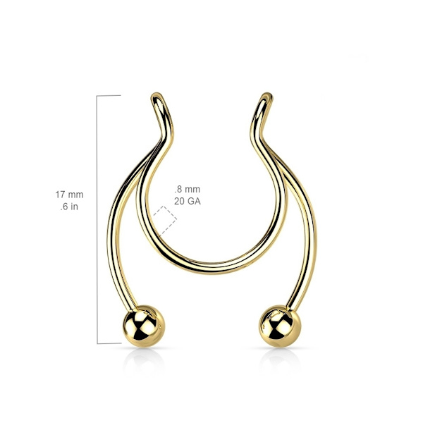 Clip On "fake"Tragus/Cuff i Rainbowpläterad 316L Kirurgiskt stål multifärg