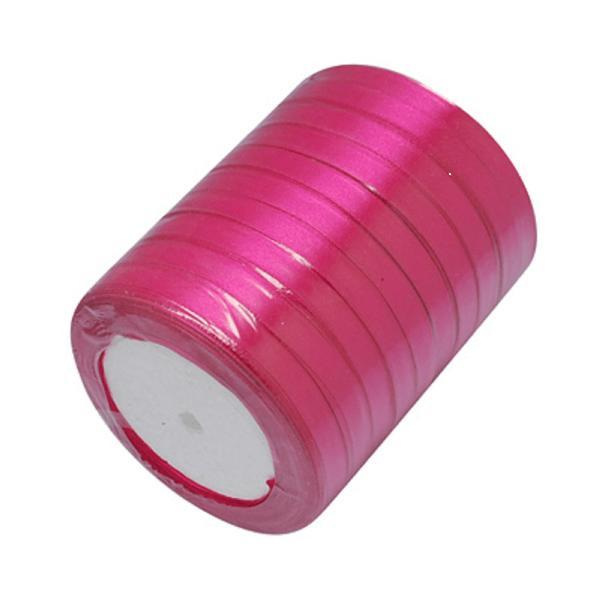 1 Rulle (25yard=22,89 mt.) Fuxia satinband 6 mm. bred