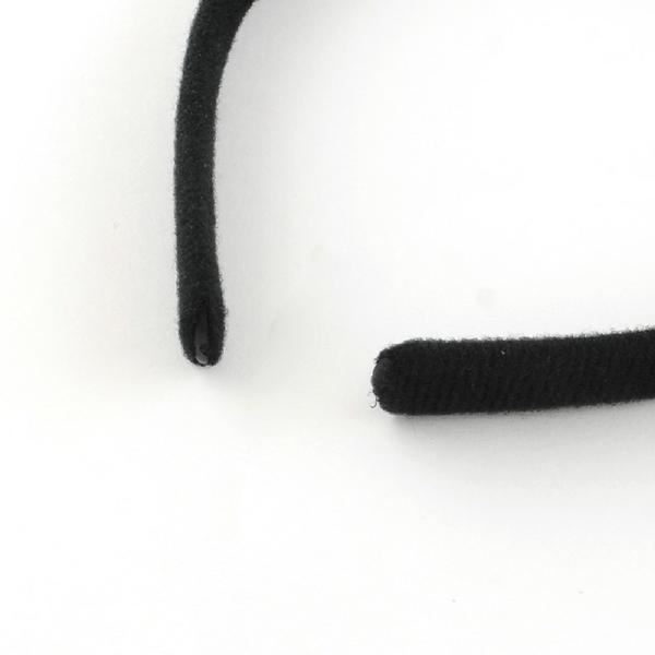 Sort stofbeklædt diadem 12 mm. bred