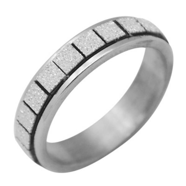 Finger ring i AISI 304 stål med glitter 4 mm. bred Stl19 mm.