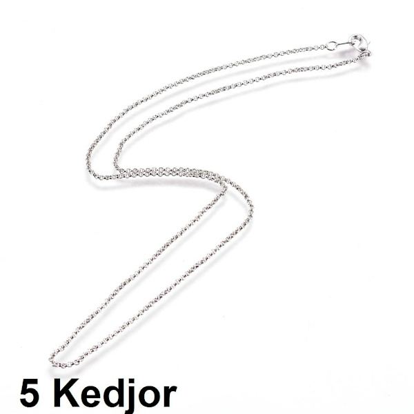 Obs 5 St Nickelfria Unisex Silverpläterade kedjor c:a 48cmx1,6mm