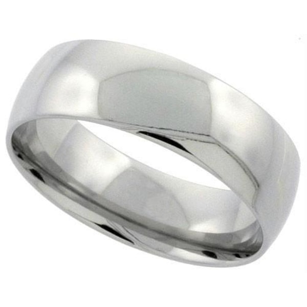 6 mm. bred glat konveks ring i 316L stål 18 mm.