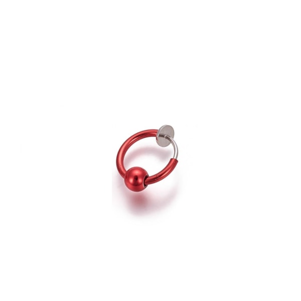SALG___SALG__Rød Clip On Ring med avtagbar kule (13 mm i diameter)
