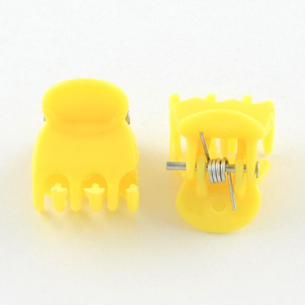 12 st. Små Gula Hårklämmor 15x14mm Yellow