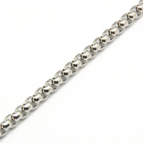 Unisex "Box-chain" länk kedja i AISI 304 stål 60 cm. X 3 mm