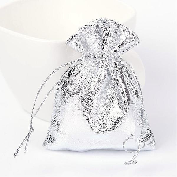 10 st. Slver organza påsar c.a 7x 9 cm.