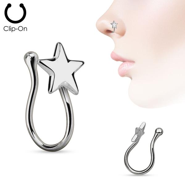 Clip On Stjärnformad "fake" näspiercing (4  val) 1 guld