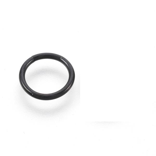 1 Segment Piercing Ring i sort hærdet 316L kirurgisk stål 10mm
