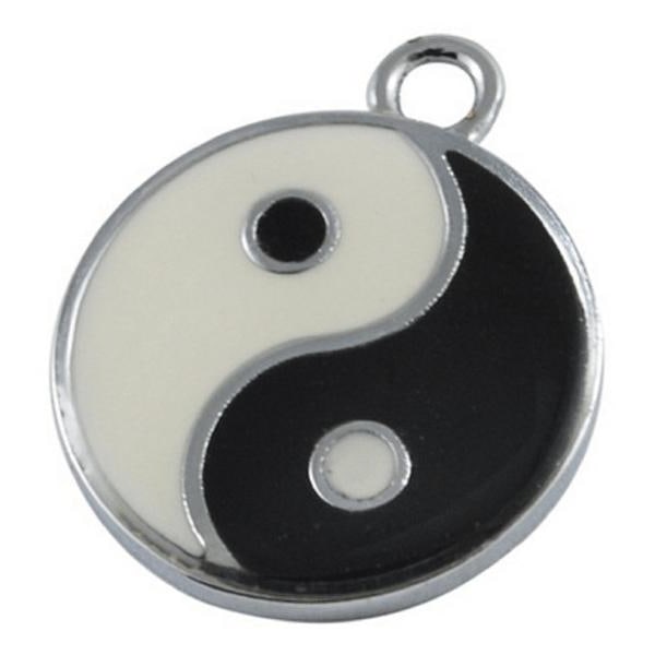 12 emaljerede charms med Yin Yang-tegn