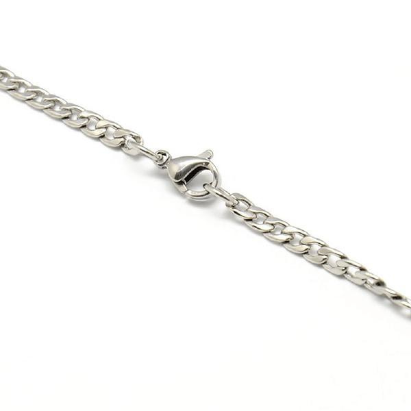 Unisex pansarlänk kedja i AISI 304 stål 45 cm. lång 3X1 mm.