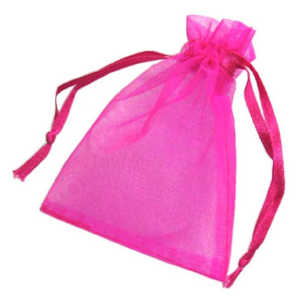 10 Stora Fuxiafärgade 0rganza påsar c:a 13 x16 cm