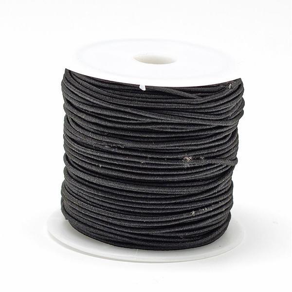 Rulle med 20 mt. Nylonklädd elastisk tråd  1 mm. i diameter 2 svart