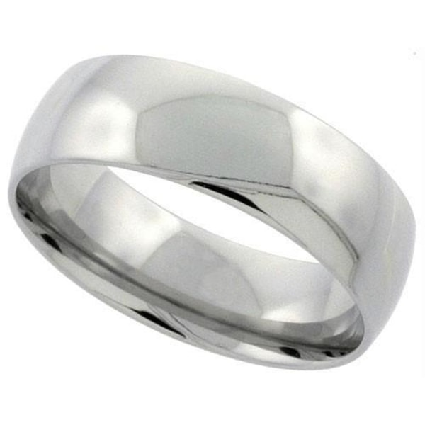 6 mm. bred glatt konveks ring i 316L stål 21 mm.