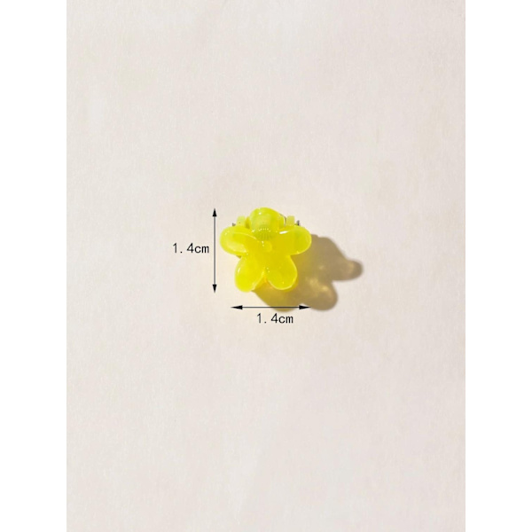 50 st.Frostade Blomformade Hårklämmor 14x14 mm i Mix färger