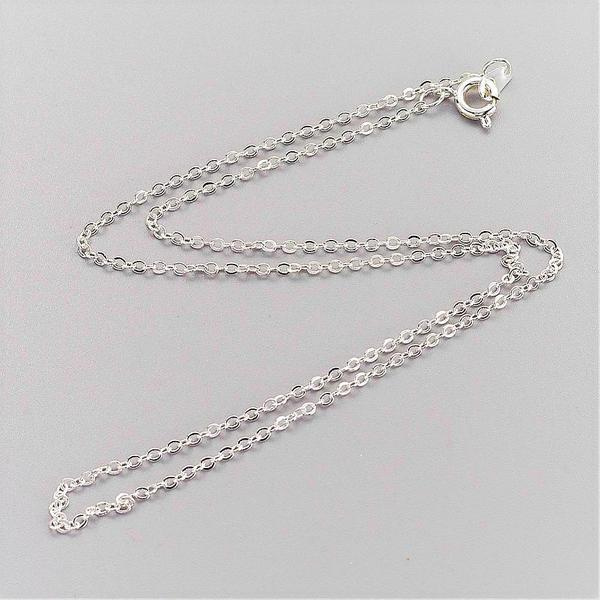 10 Unisex  45 cm. långa  silverpläterade kedjor 1,5 mm. breda