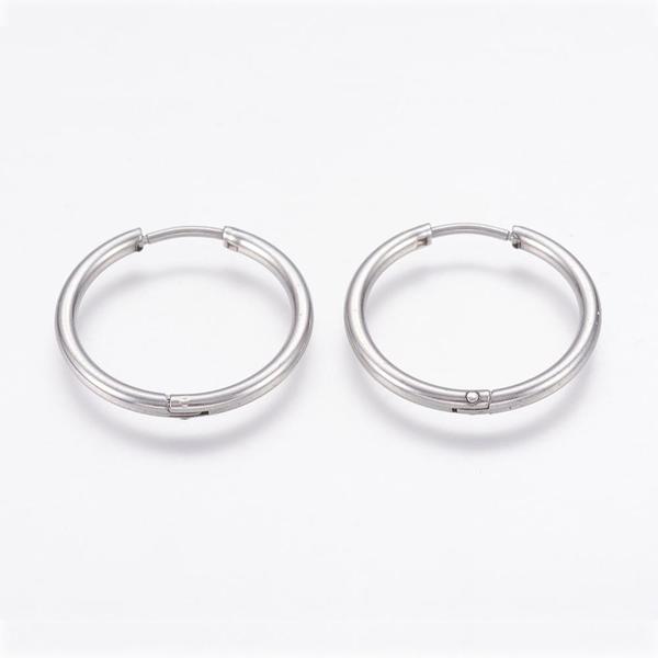 1 pari 20 mm Hoops-korvakoruja IP-pinnoitettua 316L kirurgista terästä I Rhodium