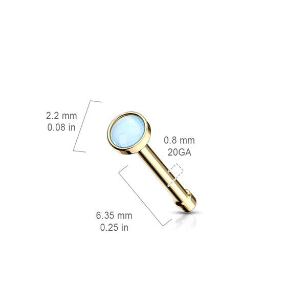 1 Näspiercing i 316 Kirurgiskt stål med "Glow in the dark" sten 1 Stål/Ametist