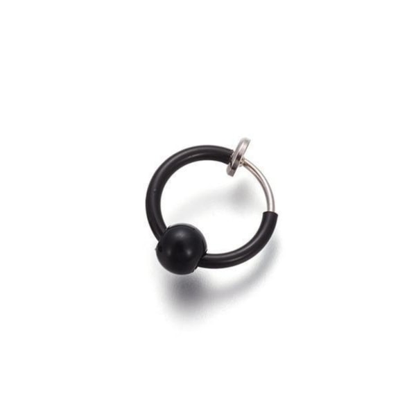 Sort Clip On Ring med aftagelig kugle (13 mm i diameter) Black