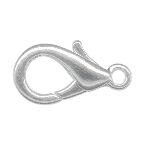 50 stk. 10 mm. hummerlås (5 fargevalg) Silver Silverpläterade 