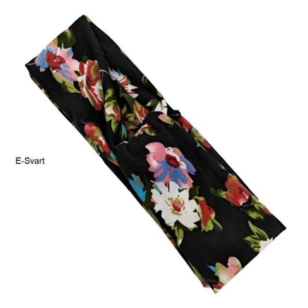 Håndsydd Floral Stretch-hodebånd (9 fargevalg) M-Multicolor