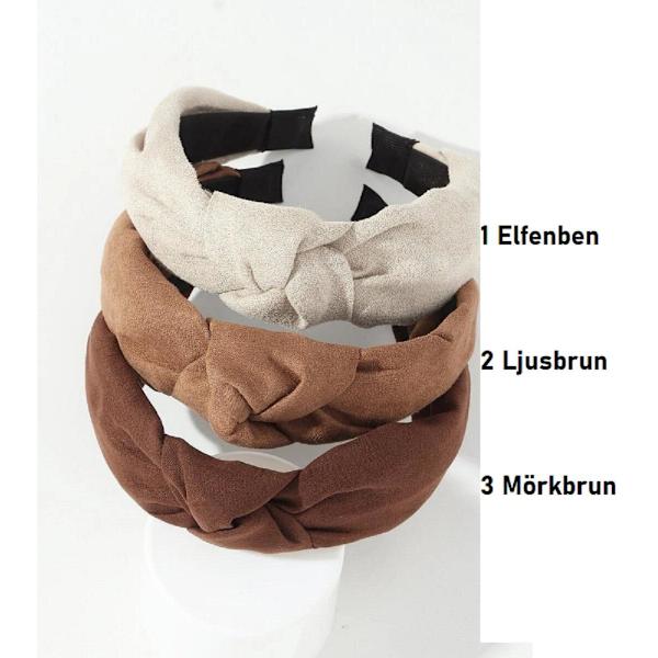 Mörkbrun färgad Tygklädd  diadem med knyted tyg C:a 30~35cm.bred Dark brown