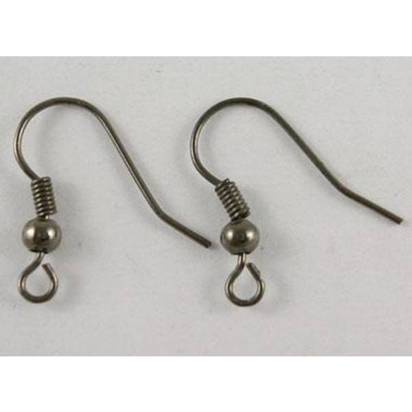 50 Par (100 stk.) Nikkelfrie ørekroker 18 mm. lang (4 fargevalg) 3 Rhodiumpläterade