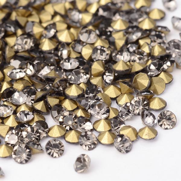 50 Black Diamond koniske Swarovski-krystaller til indlæg Ø 6