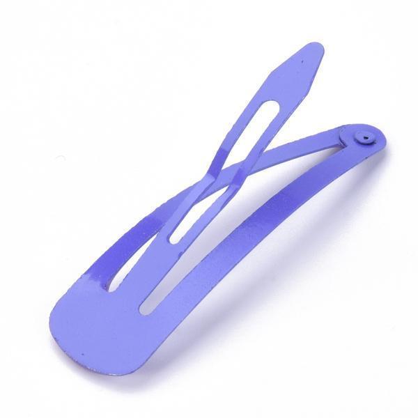 6 st. Lila emaljerade click-clack hårspänne 46.5x13mm