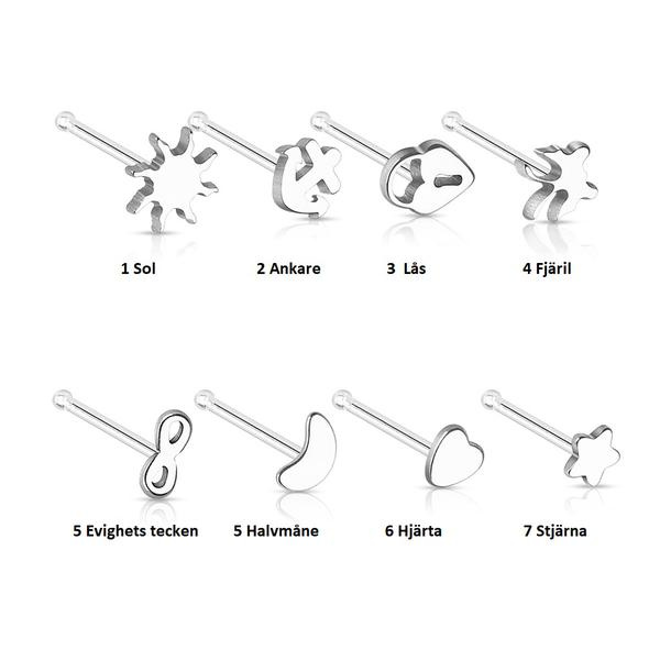 1 st Näspiercing i 316 Kirurgiskt stål (8  val) 5 Evighets tecken