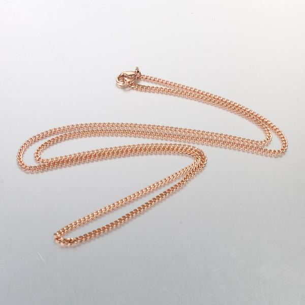 Unisex kedja i  AISI 304 stål 60 cm. lång , 2mm bred-1mm tjock. 2 guld