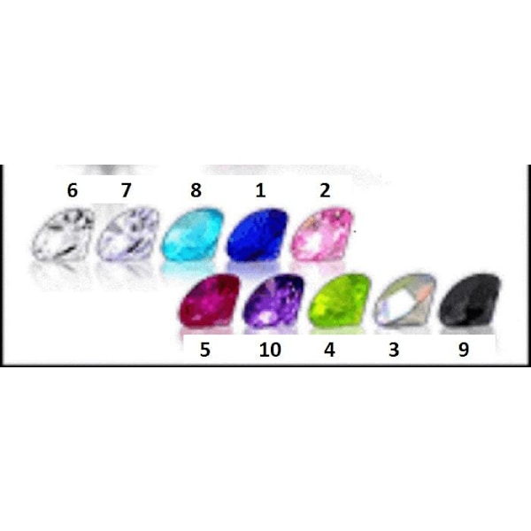 1 st. Rund näspiercing i 925 sterling silver med 2 mm. strass(k) 5 Röd