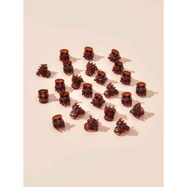 24 st. Små Amberbruna Hårklämmor 15x10 mm