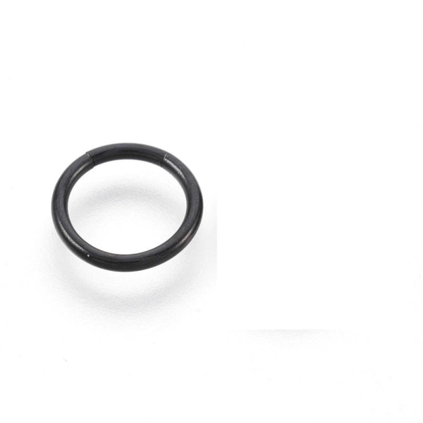 1 Segment Piercing Ring i hærdet 316L kirurgisk stål 1,2x8mm.Ø Black 3 Svart