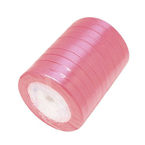 1 Rulle (25yard=22,89 mt.) Rose satinband 6 mm. bred