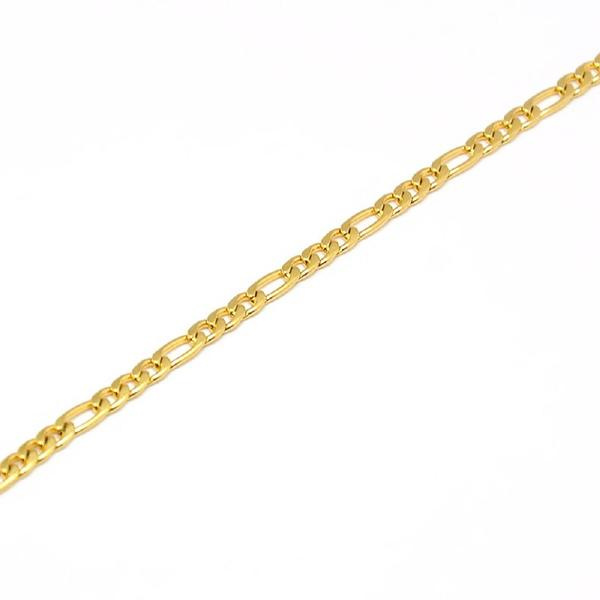 Unisex kullattu Figaro-ketju AISI 304 terästä 45cmx3mm leveä