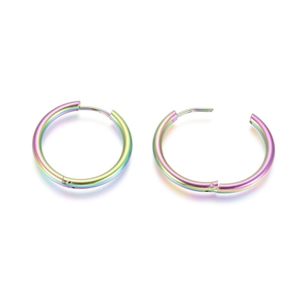 SALE__SALE__1 Par 25 mm Hoops øreringe i Rainbow 316L stål