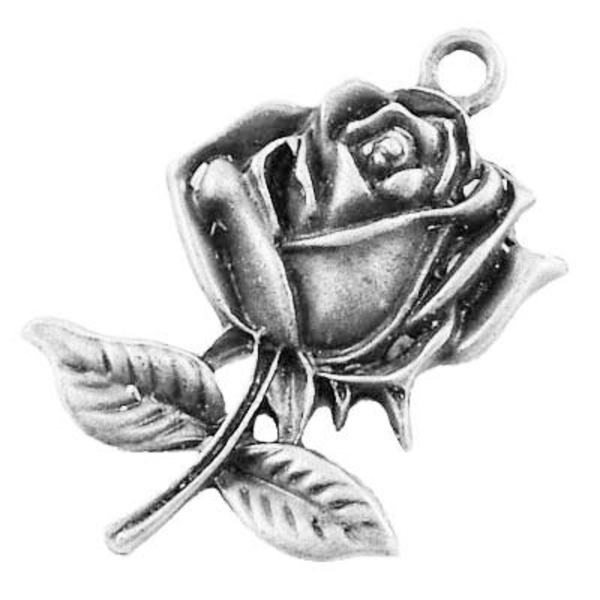 6 st Nickelfria Rosformade silverpläterade berlocker